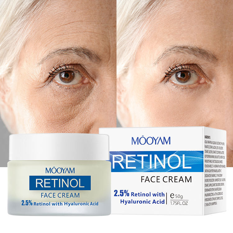 MÔOYAM
RETINOL
FACE CREAM
2.5% Retinol with Hyaluronic Acid
e 50g
1.75FL.OZ