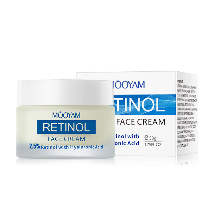 MÔOYAM
RETINOL
FACE CREAM
2.5% Retinol with Hyaluronic Acid
e 50g
1.75FL.OZ